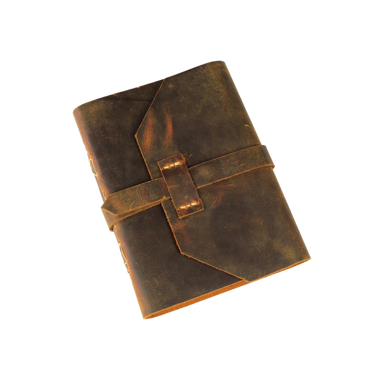 Leather notebook - brown, soft lid [15.5 cm x 12.5 cm]