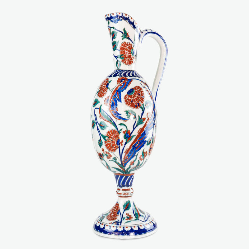 İznik Çini Dekoratif Sürahi - 16.yy Üslubu [16 cm x 51,5 cm]