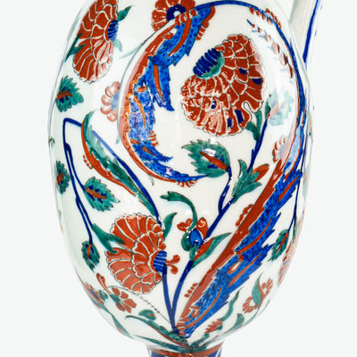 İznik Çini Dekoratif Sürahi - 16.yy Üslubu [16 cm x 51,5 cm]