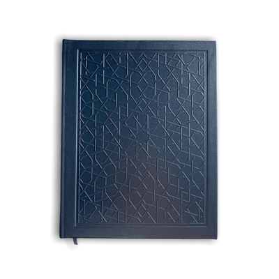 Sert Deri Kapaklı Lacivert El Yapımı Ciltli Deri Defter [19.5 cm x 15.5 cm]