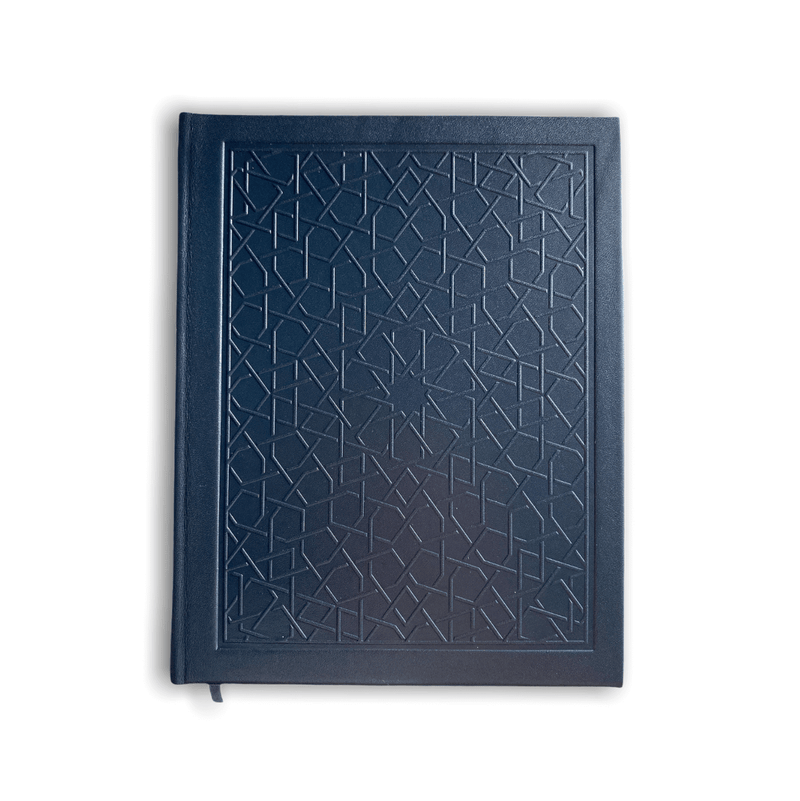 Sert Deri Kapaklı Lacivert El Yapımı Ciltli Deri Defter [19.5 cm x 15.5 cm]