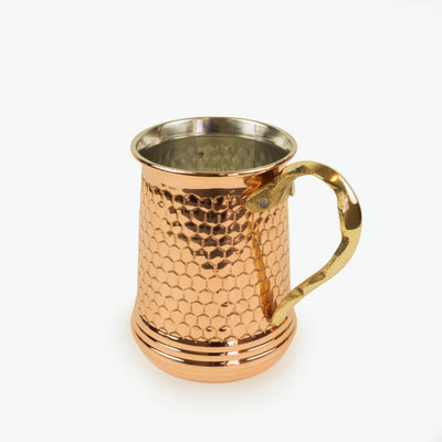 Handmade Copper Pitcher with 6 Copper Mugs