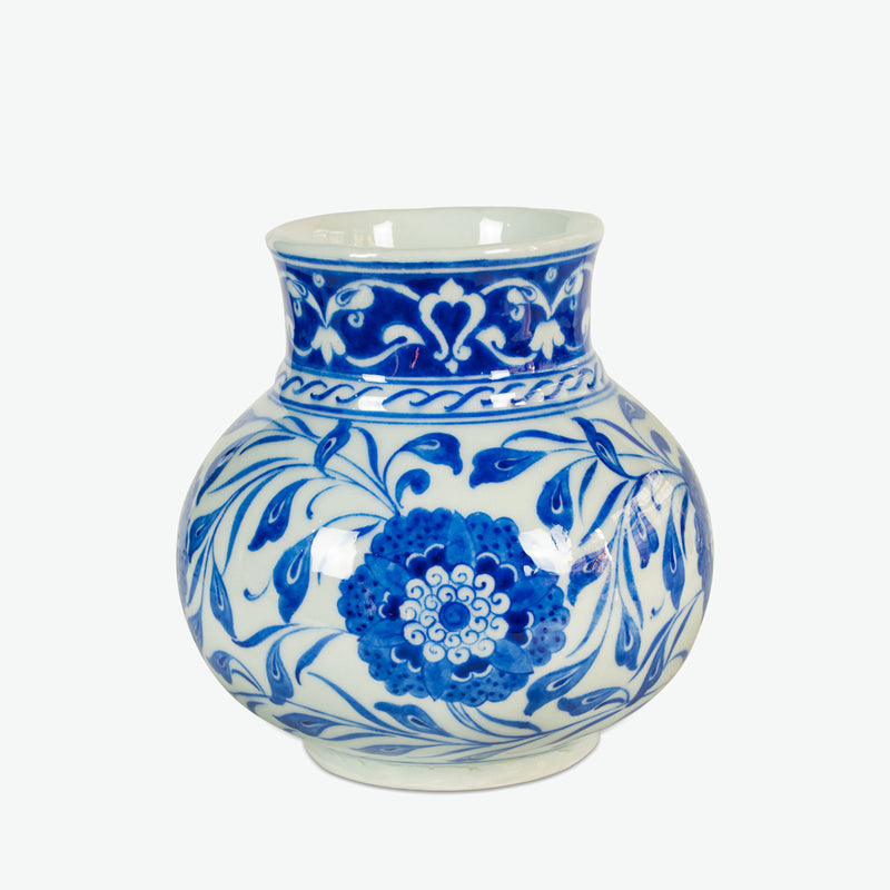 Iznik Ceramic Vase - Baba Nakkas Style [6.88" x 7.67"]