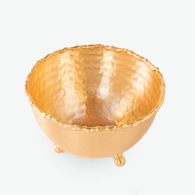 Copper Two-Condiment Bowls with Gold Detailed Holder 