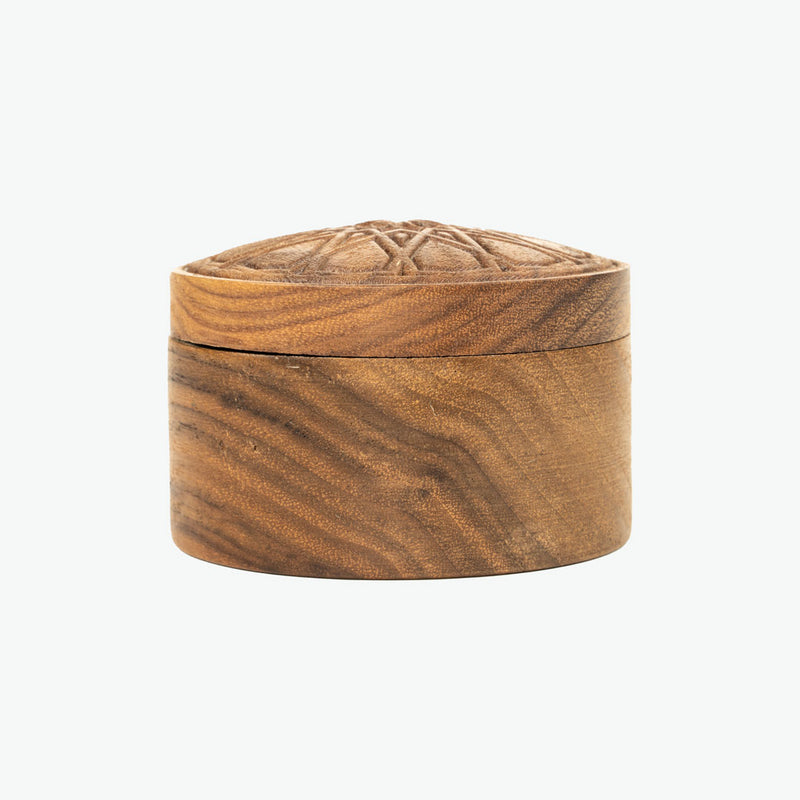 Walnut Wood Accessory Box with Rumi Motif