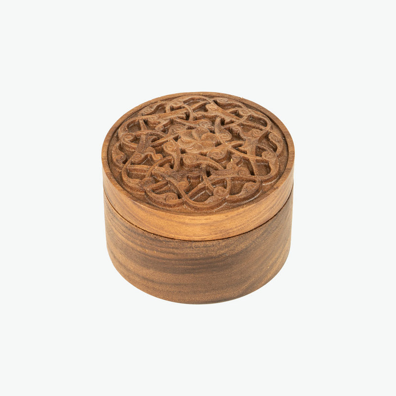 Accessory Box Made Of Sapelli Tree With Rumi Motif