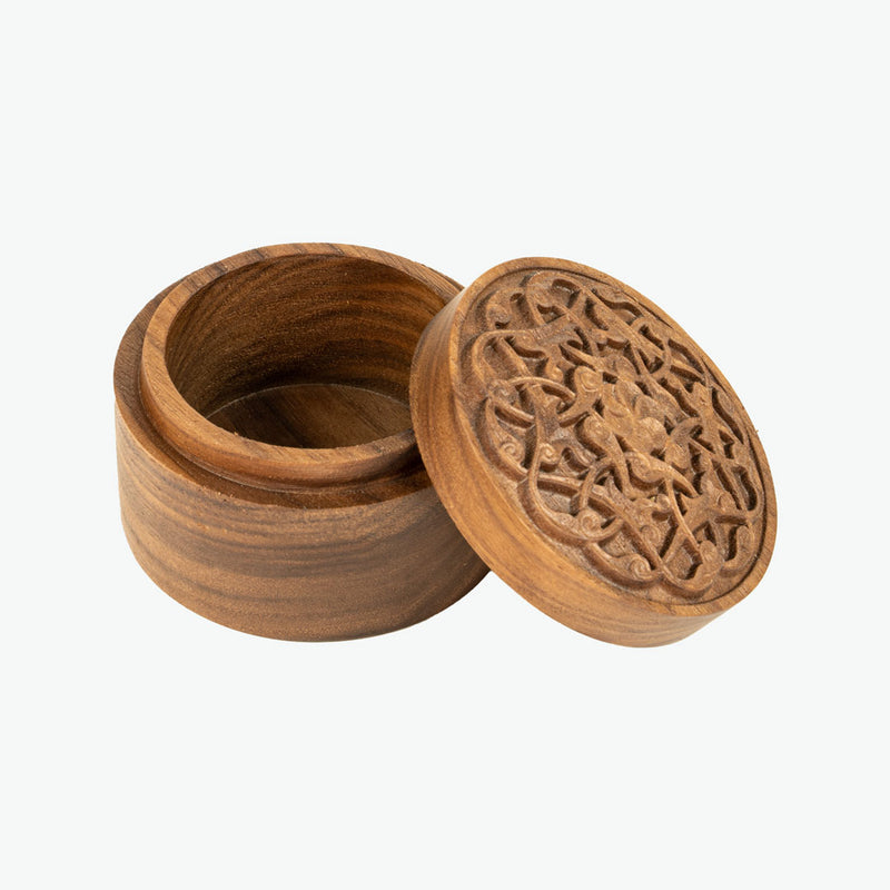 Accessory Box Made Of Sapelli Tree With Rumi Motif